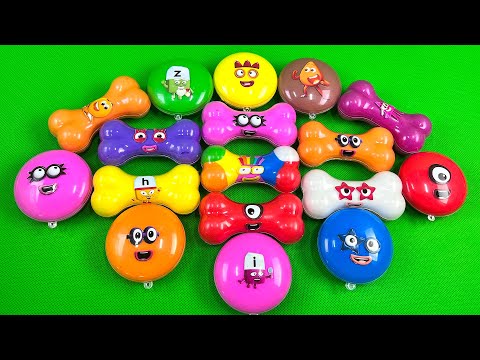 Finding Numberblocks with CLAY inside Bone, Cake Shapes Coloring! Satisfying ASMR Video