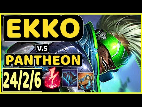 WARDEN (EKKO) vs PANTHEON - 24/2/6 KDA JUNGLE GAMEPLAY - EUW Ranked GRANDMASTER