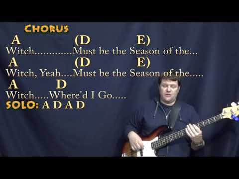 Thumbnail for Season of the Witch (Donovan) Bass Guitar Cover Lesson in A with Chords/Lyrics by Taylor Swift, Deborah Allen, R.E.M., L.A.B., Fleetwood Mac, Ed Sheeran, Tom Petty, Donovan, Jimmy Buffett, Y&T