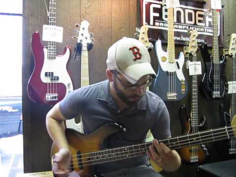 R. Wesley Carr demonstrates a Lakland Skyline 44-02 Deluxe