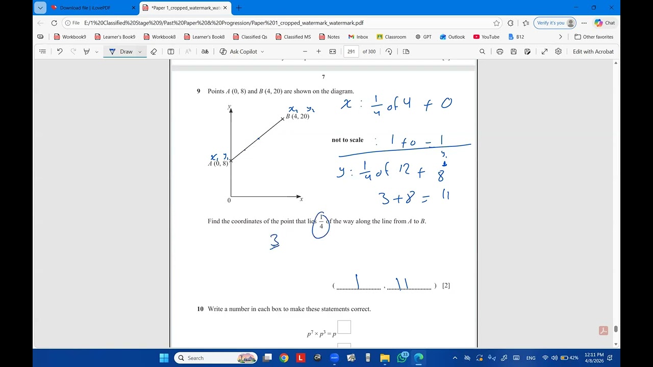 Progression Test 2026 Paper 1 Math - Cambridge Lower Secondary Stage 9 Past Papers Exam