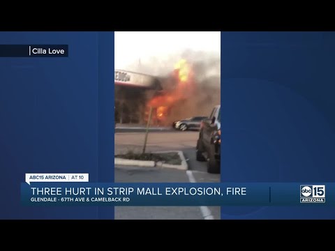 Three hurt in strip mall fire and explosion