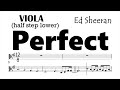 Perfect By Ed Sheeran Viola Lower Key Sheet Music Backing Track Play Along Partitura