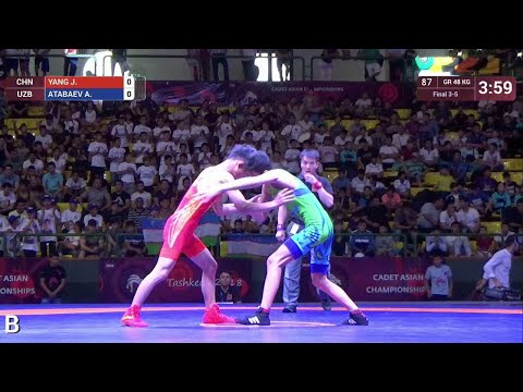 BRONZE GR - 48 kg: J. YANG (CHN) v. A. ATABAEV (UZB)