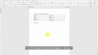 How to accept all table changes in one go? | Word 365