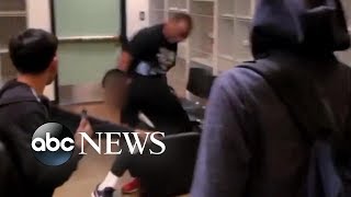 Violent brawl between teacher and student in California classroom
