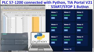 PLC S7-1200 connected with Python code (1 button control relays)