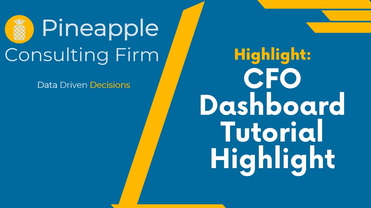 CFO Dashboard Excel Example Tutorial - Highlights & Overview