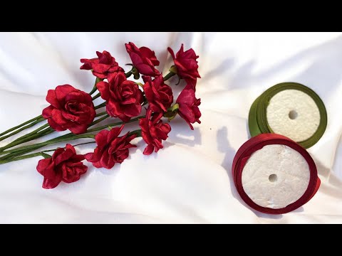 DIY Satin Ribbon Roses/ how to make beautiful flowers with satin ribbon easily