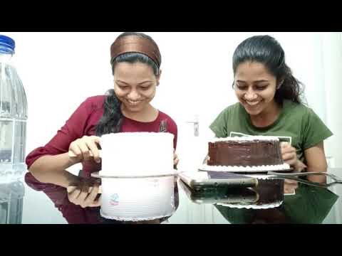 First Eating Challenge 😂😂Chocolate cake Vs White forest 😍😋😊
