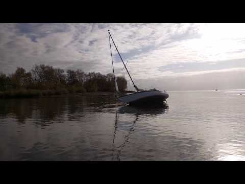 Tragödie! Sturm zerstört Segelyacht gestrandet im Sturm "Herwart", Bodensee (Langenargen)