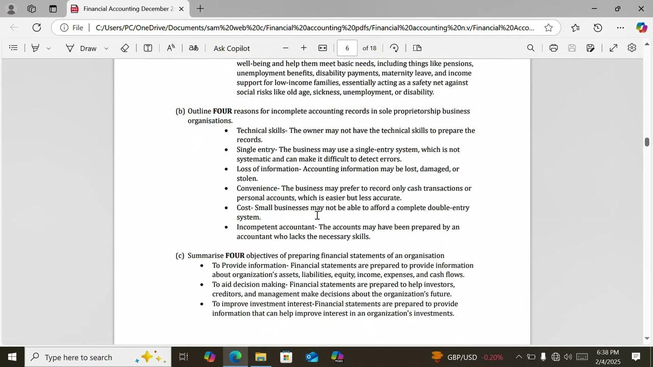 Financial Accounting 2 December 2024 Past Paper Questions And Answers