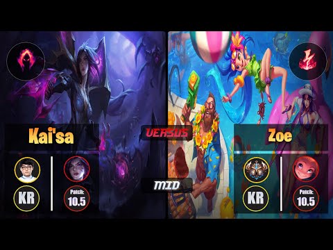 ShowMaker KAI'SA (Mid) [Dark Harvest] VS ZOE - Challenger KR Patch 10.5