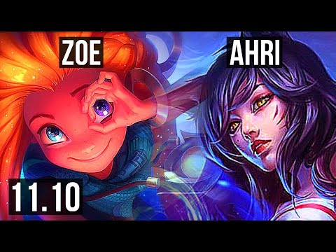 ZOE vs AHRI (MID) | 6/0/6, 67% winrate, Dominating | KR Master | v11.10