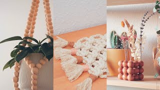DIY Aesthetic Room Decor | plant hanger, macrame placemat, bubble cube, oil diffuser