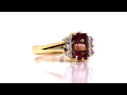 18ct Pink Tourmaline Diamond Ring 3811035