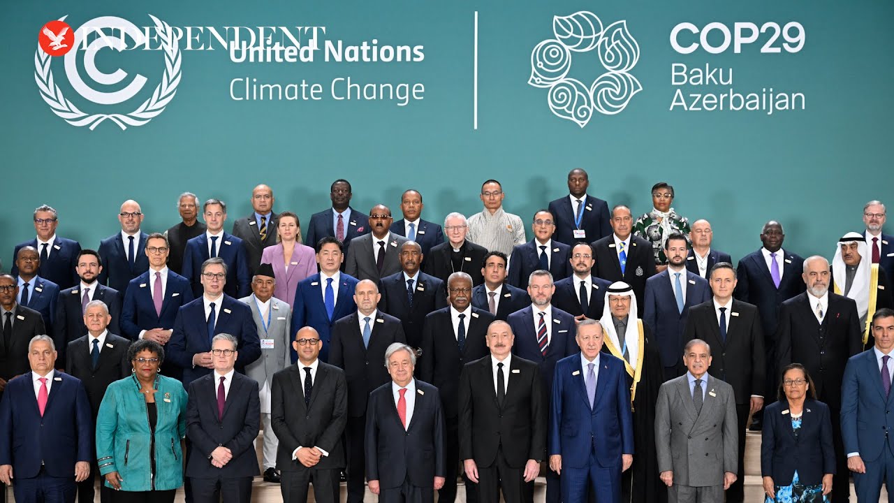 World leaders deliver national climate statements at Cop29