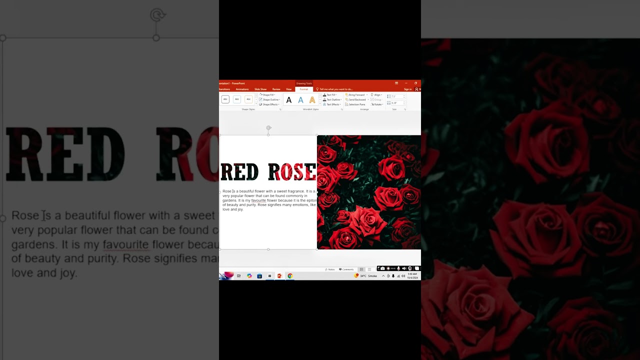 Rose Assume Slide On PPT🥀🔥👌🏻 #powerpointinfographics #graphicdesign #powerpoint