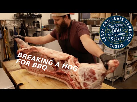 Breaking a Half Hog for BBQ with LeRoy and Lewis