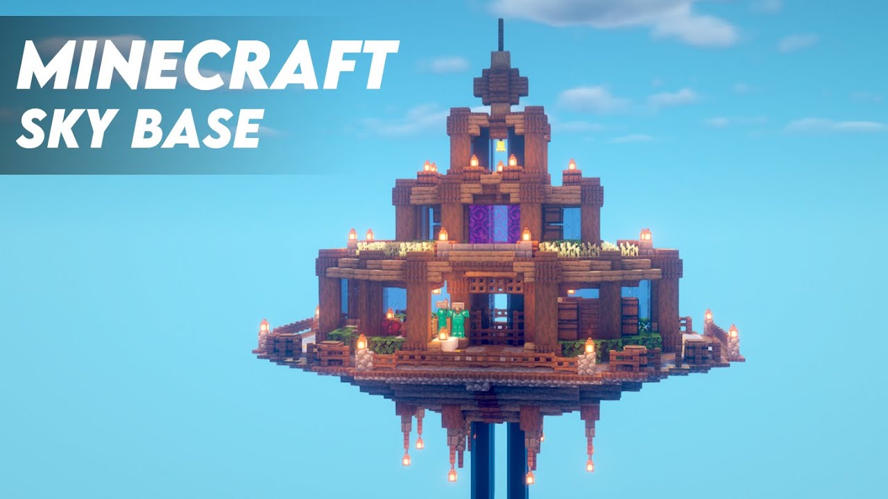 Minecraft: Survival Sky Base Tour [DOWNLOAD] | Sky Base Inspiration and Ideas