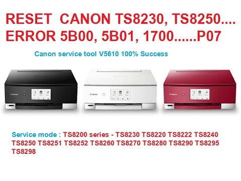 Сервисный режим TS8230 TS8240, TS8250, TS8280 TS8260 TS8270 TS8290, сброс ошибок Canon 5B00, 5B01, 1700