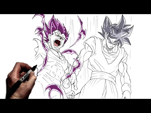How To Draw Goku MUI & Vegeta UE | Step By Step | Dragon Ball