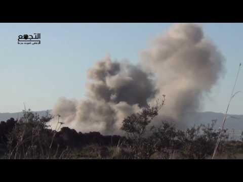 رصد آثار استهداف سرية ال م ط في قرية عين التينة في ريف القنيطرة ضمن معركة فجر الربيع