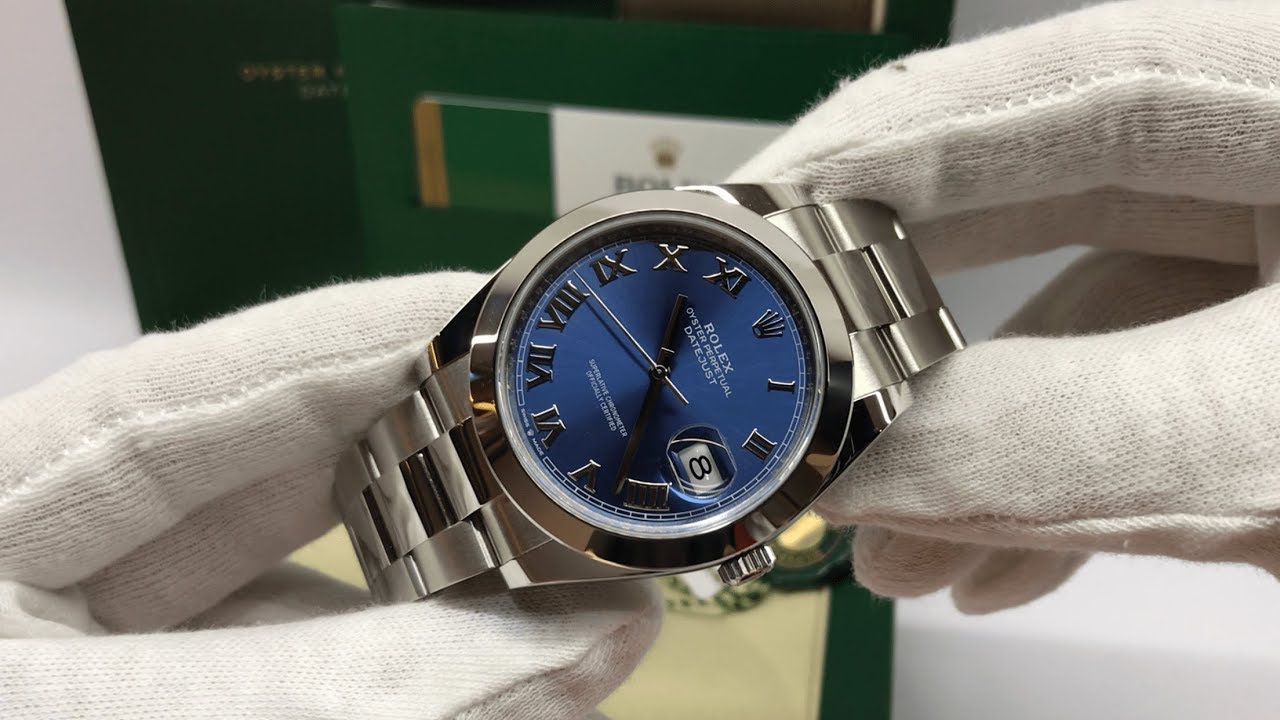 2019 Rolex Datejust 41mm Blue Dial, ref: 126300, 70 hour Power Reserve - YouTube