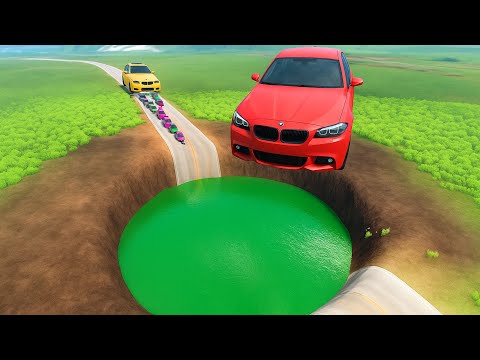 🔔 Small to Big Cars vs MONSTER PIT X Leap of Death! 💀 Mega MIX | BeamNG.drive | impala BeamNG