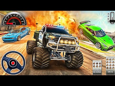 Police 4x4 Monster Truck Stunts Driver Simulator 3D - Android GamePlay