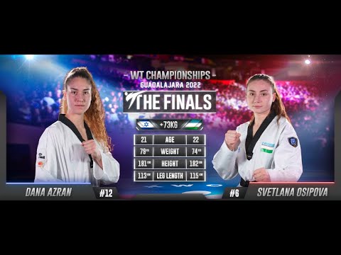 131 W+73kg F AZRAN Dana ISR 🔵 vs 🔴 OSIPOVA Svetlana UZB I Guadalajara 2022 WT Championships