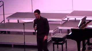 Eric Marquez singing "Luck Be A Lady Tonight"