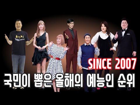 한국인이 좋아하는 예능인 순위 / 올해를 빛낸 예능인
