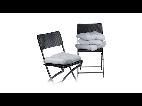 Coussin de chaise lot de 4 lavable Gris - Textile - 36 x 8 x 36 cm