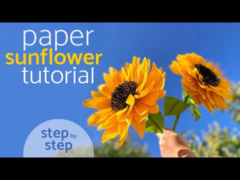 Realistic Paper Sunflowers | Complete Step by Step Tutorial