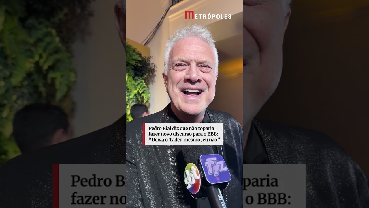 Pedro Bial diz que não toparia fazer novo discurso para o BBB: “Deixa o Tadeu mesmo, eu não”
