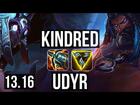 KINDRED vs UDYR (JNG) | 88% winrate, 8/1/3, Rank 7 Kindred, Dominating | TR Grandmaster | 13.16