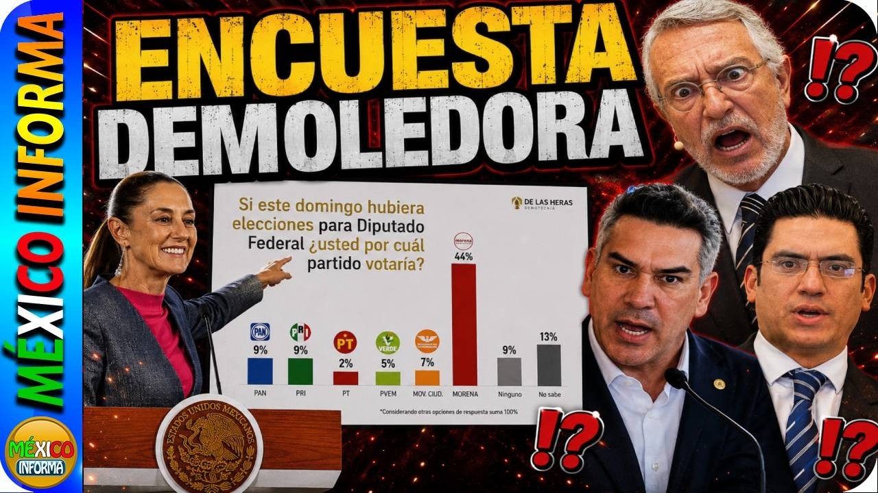 ENCUESTA DEMOLEDORA: LA PRESIDENTA LES PUSO ESTO EN PLENA MAÑANERA. OPOSICIÓN SE BAJA DE SU NUBE.