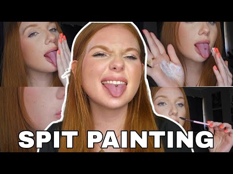 ASMR | 4 Types of Spit Painting ❤️