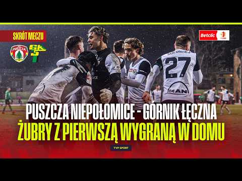 SKRÓT: PUSZCZA NIEPOŁOMICE - GÓRNIK ŁĘCZNA. PIERWSZE DOMOWE ZWYCIĘSTWO. BETCLIC 1 LIGA - 20. KOLEJKA