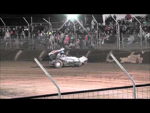 Sprintcars Easter Trail   Final Crashes & Finish   Avalon Speedway 18-4-2014