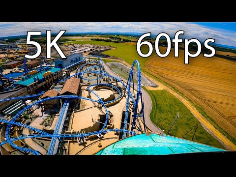 Abyssus front seat on-ride 5K POV @60fps Energylandia
