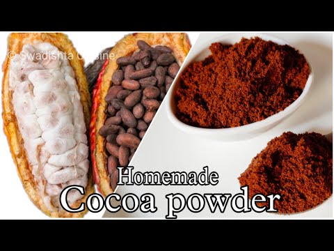 Homemade cocoa powder | natural cocoa powder preparation at home |  cocoa processing using cocoa pod