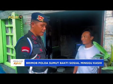 SATUAN BRIMOB POLDA SUMUT LAKUKAN BAKTI SOSIAL MINGGU KASIH, BERBAGI KEPEDULIAN KEPADA WARGA