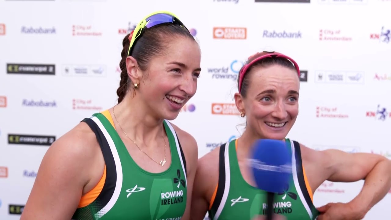 Video thumbnail: SETU student Mags Cremen, along with Zoe Hyde interviewed after winning Gold at the World Rowing Championships