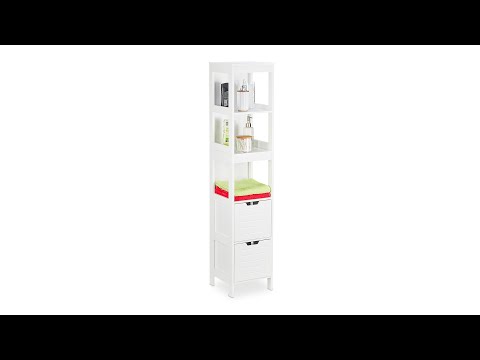 Armoire de bain blanche Blanc - Bois manufacturé - 30 x 144 x 30 cm