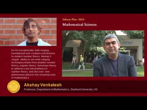 Infosys Prize 2016 in Mathematical Sciences awarded to Prof. Akshay Venkatesh