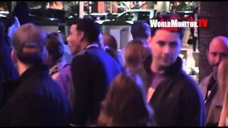 Grey's Anatomy lead star Ellen Pompeo and Chris Ivery leaving Lakers game Jan 17 2013