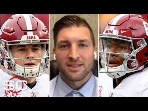 蒂姆-泰波解釋了為什麼德文塔-史密斯在海斯曼獎盃的競爭中會比麥克-瓊斯更有優勢。 (Tim Tebow explains why DeVonta Smith could have the edge over Mac Jones for the Heisman Trophy | SC)