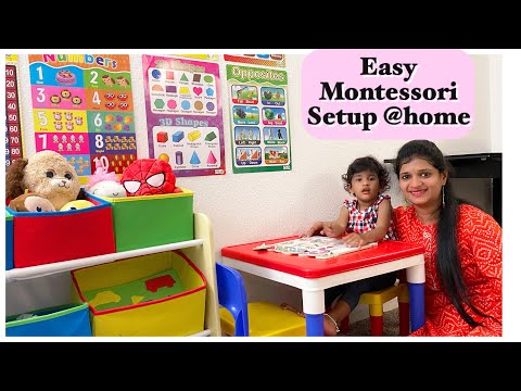 How to create Montessori/Activity Corner at home | Homeschooling a toddler | Telugu Vlogs From us